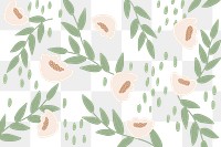 White poppy patterned png background transparent