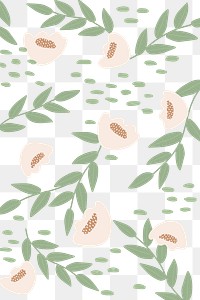 White poppy patterned png background transparent