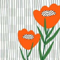 Poppy patterned png background transparent