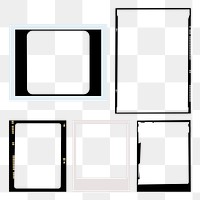 Vintage photo film frames png aesthetic set