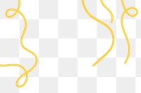 Spaghetti food border background png in yellow doodle style