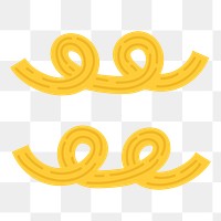 Macaroni png pasta food doodle in yellow cute graphic