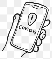 Png COVID 19 exposure notification, app doodle illustration sticker