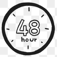 48 hour png clock, resting period, COVID 19 prevention sticker