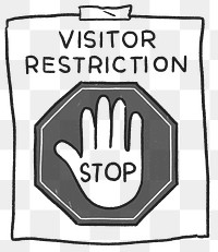 Png visitor restriction sign, new normal sticker