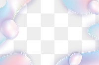 Iridescent frame png background, holographic abstract design