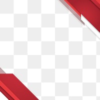 Business border png, red modern design in transparent background