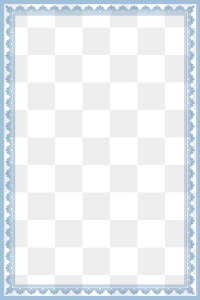 Vintage ornaments frame png background in blue