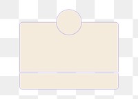 Notification box png frame, minimal beige design, transparent background