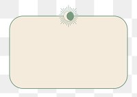 Notification box png frame, minimal beige design, transparent background