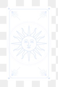 Sun tarot png aesthetic sticker, mystical illustration, transparent background