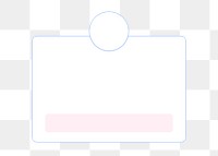 Notification box png frame, minimal white design, transparent background