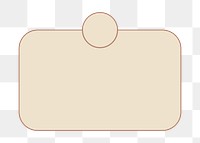 Notification box png frame, minimal beige design, transparent background