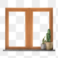 PNG double casement window clipart, home exterior illustration