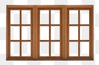 Double casement png window clipart, home exterior design on transparent background