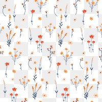 Png wildflower pattern transparent background