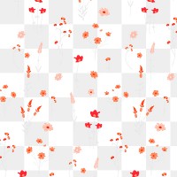 Png wildflower pattern transparent background