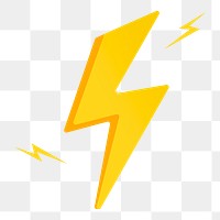 Lightning bolt png sticker, cute weather transparent clipart