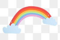 Rainbow png sticker, cute weather transparent clipart