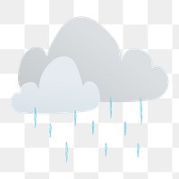 Rainy cloud png sticker, cute weather transparent clipart