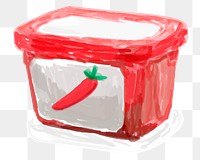 Korean chilli paste png food watercolor illustration