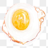 Food sunny side up png sticker watercolor