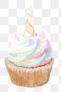 Dessert unicorn cupcake png sticker drawing 
