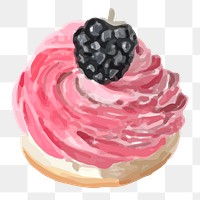 Pink dessert png sticker hand drawn