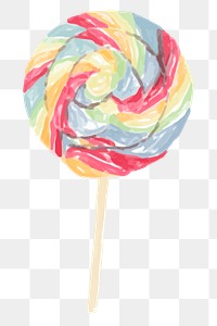 Watercolor sweet lollipop png sticker hand drawn
