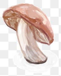 Food mushroom png sticker hand drawn