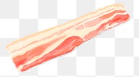 Raw bacon png sticker hand drawn