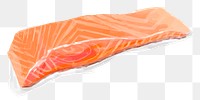 Salmon fillet png sticker hand drawn