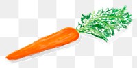 Colorful carrot vegetable png sticker watercolor illustration
