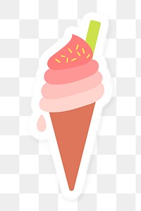 Cute ice cream cone sticker