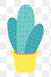 Cute cactus in pot sticker