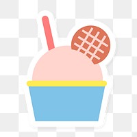 Ice cream with cookie in cup sticker