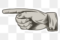 Hand pointing to the left icon sticker design element
