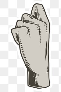 Gray clenched fist sticker design resource