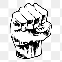 Hand drawn strong fist design element