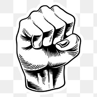 Hand drawn strong fist sticker design element