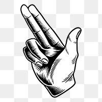 Hand drawn finger gun symbol design element