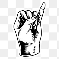Pinky finger sign language sticker design element