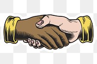 Shaking hands in an agreement sticker design element