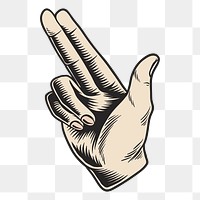 Hand drawn finger gun symbol design element
