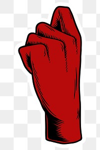 Red clenched fist sticker design resource