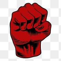Hand drawn red fist design element