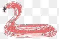 PNG flamingo float tube printmaking cute sticker 