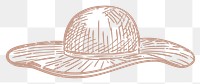 PNG beach hat linocut on transparent background