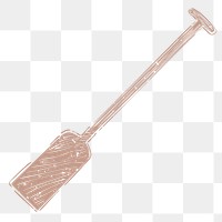 Png wooden paddle linocut on transparent background
