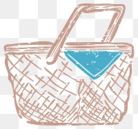 Png picnic basket printmaking cute sticker